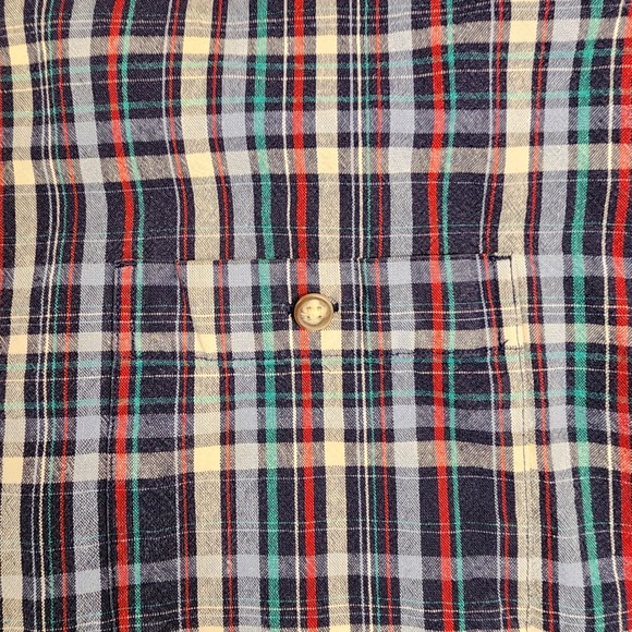 Eddie Bauer Mens L Tall Ultralong Plaid Button Up Shirt Thick Cotton Blend - Picture 4 of 8